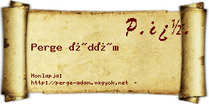 Perge Ádám névjegykártya